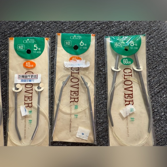 Clover Circular Knitting Needles Lot 5 New NIP Japanese Brand Sizes 2 4 5 6 8 - Picture 5 of 6